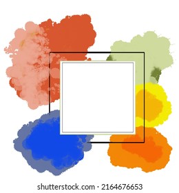 modern frame with a watercolor effect background,Vector