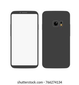 Modern frameless smartphone vector mockup. Abstract style modern smartphones. Vector mockup isolated on white