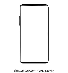 Modern Frameless Smartphone White Blank Screen Stock Vector (Royalty ...