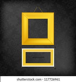 The modern frames on the dark wallpaper, vector illustration.