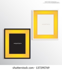 Modern frames on the wall, vector illustration.