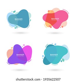 Modern free form abstract vector banners. Flat design of different colors with text space.