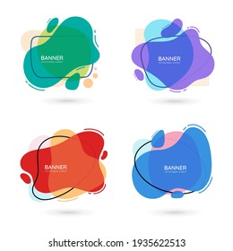 Banderas vectoriales abstractas de forma libre y moderna. Diseño plano de diferentes colores con espacio de texto.