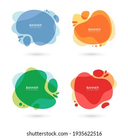 Modern free form abstract vector banners. Flat design of different colors with text space.