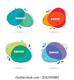 Banderas vectoriales abstractas de forma libre y moderna. Diseño plano de diferentes colores con espacio de texto.