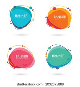 Modern free form abstract vector banners. Flat design of different colors with text space.