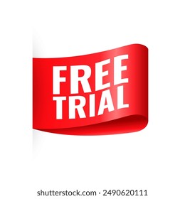 modern free trial offer background in ribbon style vector