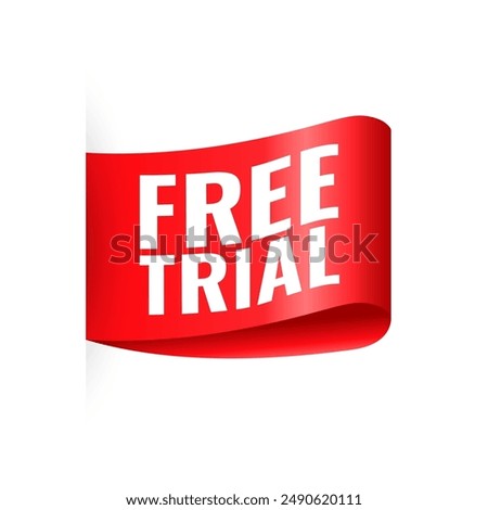 modern free trial offer background in ribbon style vector