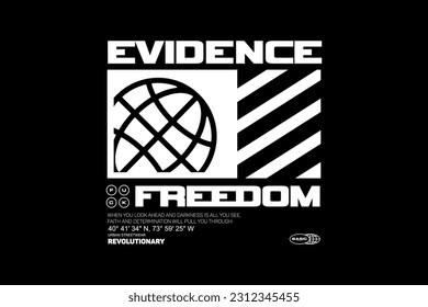 Modern freedom streetwear graphic design ideas template