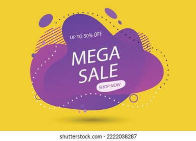 Modern free-form abstract vector banners. Flat design of different colors with text space.