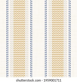 Modern french Farmhouse pattern in mustard yellow, teal blue and beige colors. Seamless vector background. Linen vintage kitchen fabric. Textile ribbon trim texture.