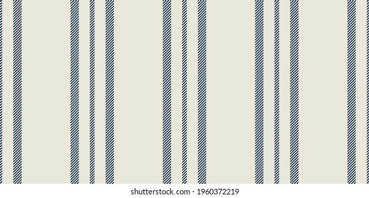 Modern french Farmhouse pattern in teal blue and beige colors. Seamless vector background. Linen vintage kitchen fabric. Textile ribbon trim texture.