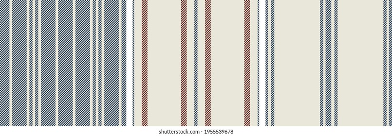 Modern french Farmhouse patterns set  in teal blue, burgundy red and beige colors. Seamless vector background. Linen vintage kitchen fabric. Textile ribbon trim texture.