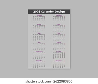 Modern Fresh Calendar Design Template