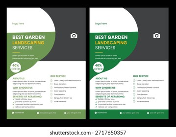 moderno fresco limpo simples agro com base flyer simples ou agricultura profissional a4 modelo de flyer layout design. modelo de flyer melhora a presença on-line de seus serviços de jardim. É perfeito para promover o paisagismo