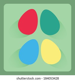 Modern fresh Easter eggs flat icon with shadow effect,vector design