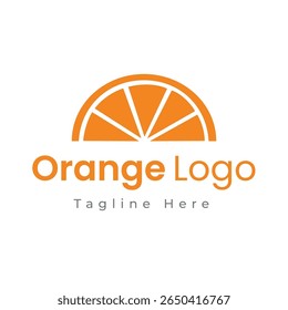 Modern and fresh orange fruit logo vector illustration. Suitable for juice brands, organic food businesses, healthy drinks, fresh market, or citrus-related products. Clean and professional logo design