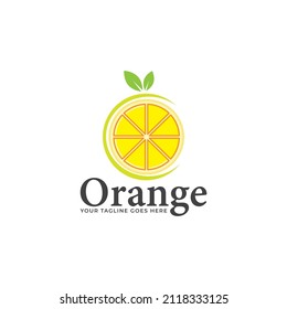 Modern fresh orange logo vector illustration. Fresh orange slice logo designs. Food company icon. Concept of juice drinks, fruits, vegetable trade.