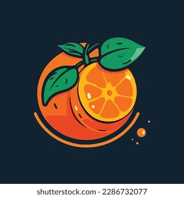 ilustración vectorial del logo de naranja fresco moderno