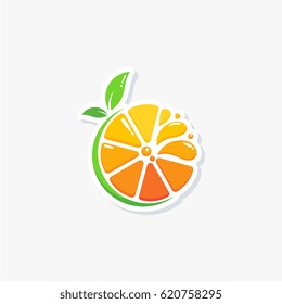 modern fresh orange logo vector illustration