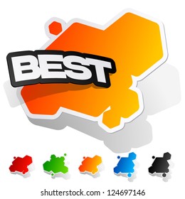 Modern and fresh vector illustration of stickers with text best