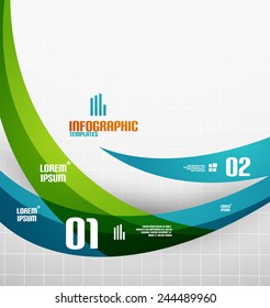 Modern fresh wave business infographics. Flowing wave shapes with sample numbers