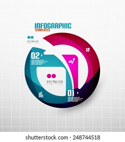 Modern fresh wave business infographics. Flowing wave shapes with sample numbers