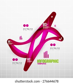 Modern fresh wave business infographics. Flowing wave shapes with sample numbers