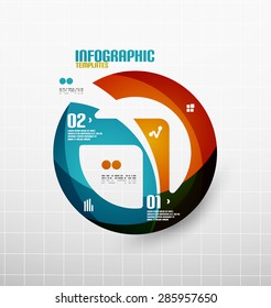Modern fresh wave business infographics. Flowing wave shapes with sample numbers