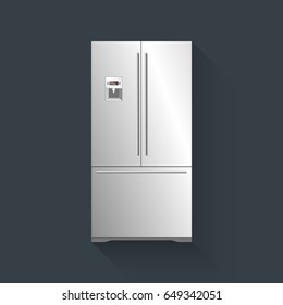 Modern fridge. Flat design. Vector illustration.