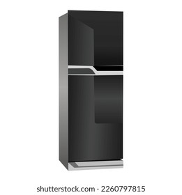 Modern fridges set. Realistic silver coolers, refrigerators of different size for hom.Flat fridge vector. Closed and open empty refrigerator. Blue fridge with healthy food, water, meet, vegetables.