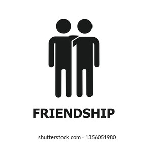 Modern friend ship icon vector , people are marking close friend