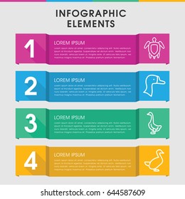 Modern friendly infographic template. infographic design with friendly icons includes goose. can be used for presentation, diagram, annual report, web design.