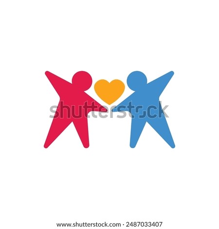 Modern Friendship Logo Vector Illustration