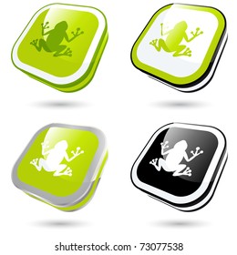 modern frog sign collection in 3D