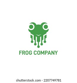 Modern Frog With Technology Logo