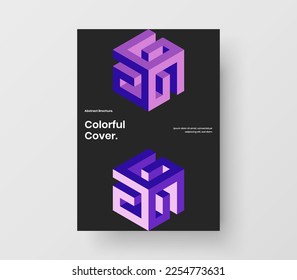 Modern front page design vector layout. Vivid geometric shapes brochure concept.