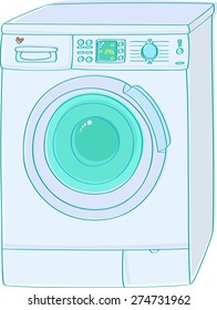 Modern front-loader washing machine with electronic control