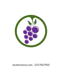Modern Fruit Grape Logo Template