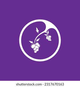 Plantilla de logotipo de uva de fruta moderna