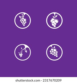 Modern Fruit Grape Logo Template