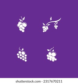 Modern Fruit Grape Logo Template