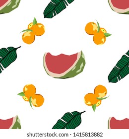 Modern fruits pattern, great design for any purposes. Raw vegetarian food. Textile design texture. Decorative print. Decoration element. Modern pattern. Colorful design. Botanical illustration