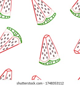 Modern fruits seamless pattern, great design for any purposes. Line concept art. Vector fashion background. 