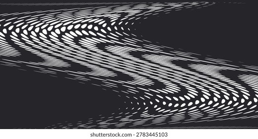 Modern full frame close-up of black and white polka dot fabric abstract modern design art