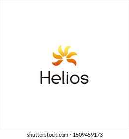 modern and fun abstract sun vector in warm color. business energy logo template. Helios means sun God in Greek myth