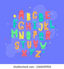 Modern and fun alphabet with characters