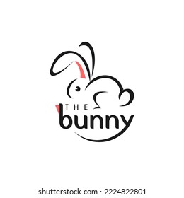 Modern Fun Rabbit Logo Design Template Idea