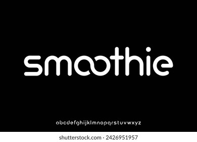 Modern fun rounded sans serif alphabet display font vector. Smoothie typeface illustration