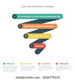 Modern Funnel Cone Style Abstract infographic Pyramid Connected Steps number options template Vector illustration can be used for workflow layout diagram business step options  design colorful